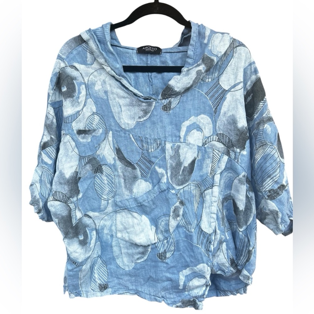 Avolto 100% Linen Boho Flowy Top Made in Italy